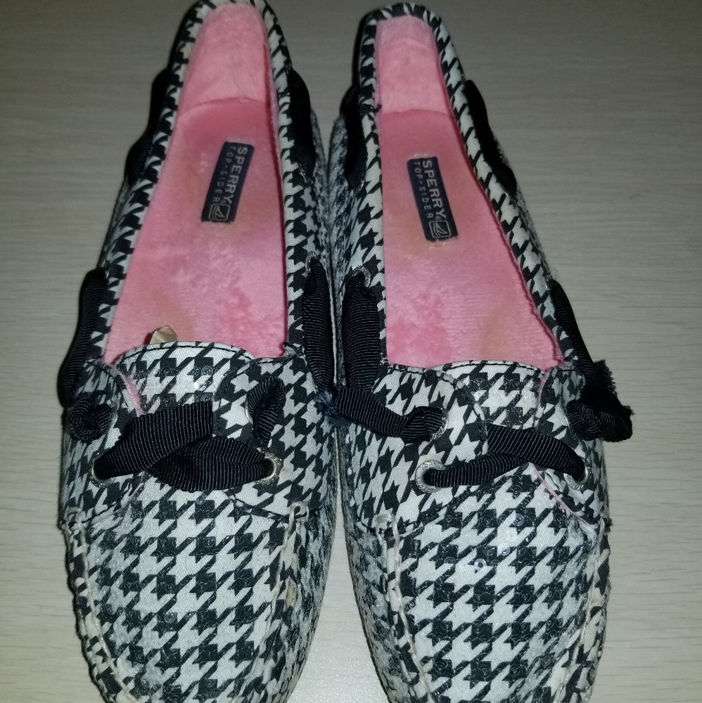 Sperry slides houndstooth 7.5